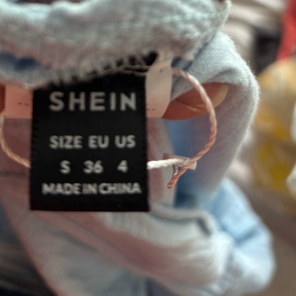 181.) NWOT / SHEIN / Very Wide Leg / Light Blue / Jumpsuit - Picture 9 of 9